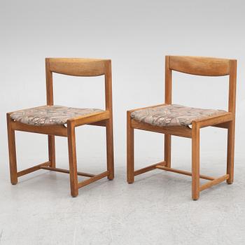 Six oak chairs, Scandinavian, 1960's/70's.