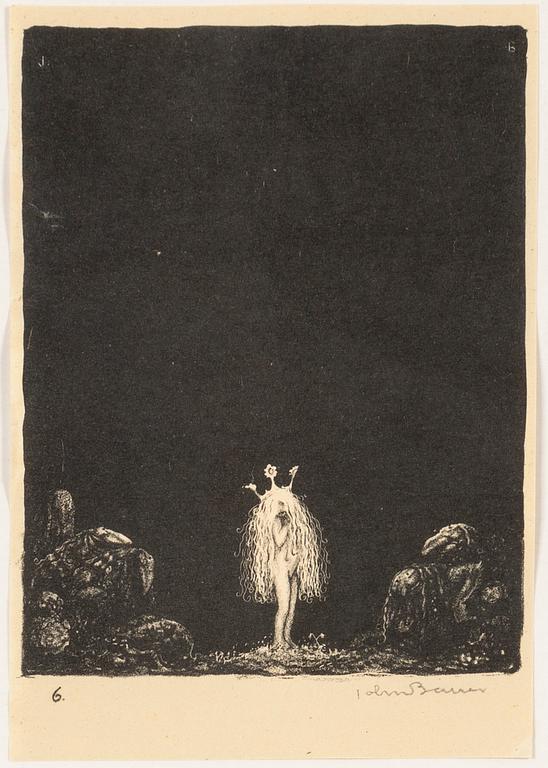John Bauer, lithograph, signed John Bauer in pencil.