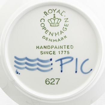 Plates, 8 pcs, porcelain, "Black Fluted Mega," Royal Copenhagen, Denmark.