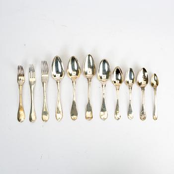 Bestick 17 dlr silver 1768-1865 oiika smeder.