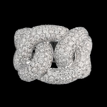 100. A pavé-set diamond ring, 5.46 ct cts.