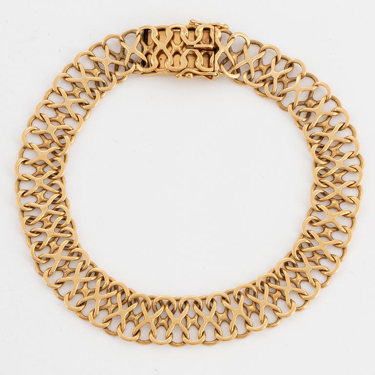 ARMBAND, 18K guld, x-länk.