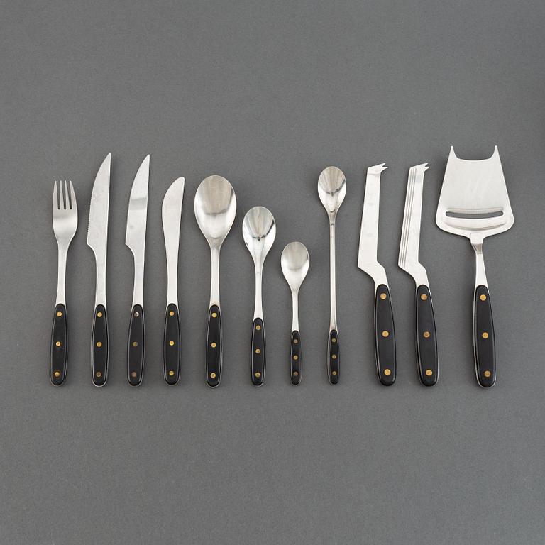 Adolf Babel, a set of 82
 pcs "Kievari" stainless steel flatware, Hackman , Finland, 1970s.