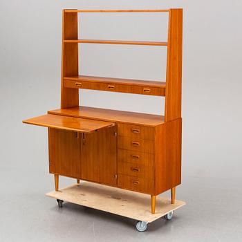 A taek veneered bookcase, 1950's/60's.