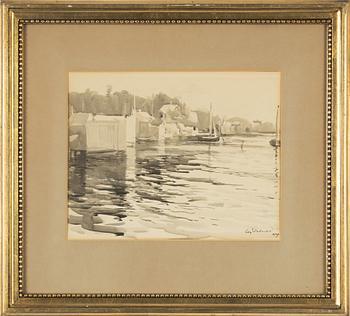 Alf Wallander, akvarell, signerad och daterad 1890.