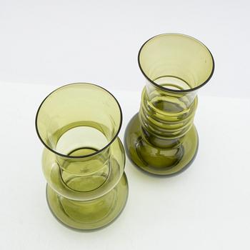 Tamara Aladin, Vases, 4 pcs, glass, Riihimäen Lasi, Finland, 1960s/70s.