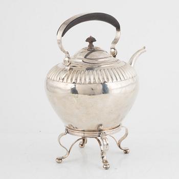 An Empire silver teapot on stand, mark of Johan Fredrik Björnstedt, Stockholm 1823.