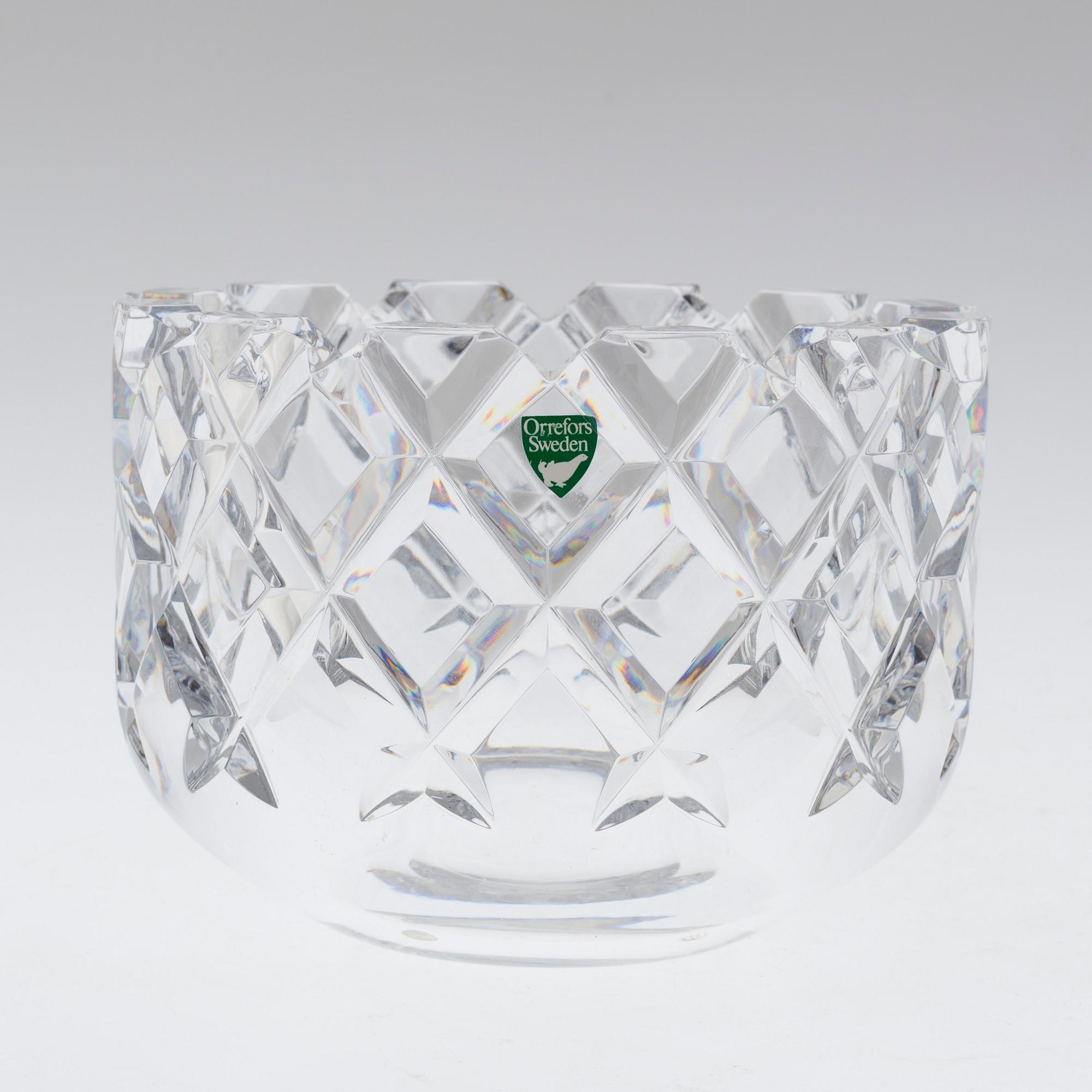 A vase and bowl "Sofiero", Gunnar Cyrén, Orrefors.