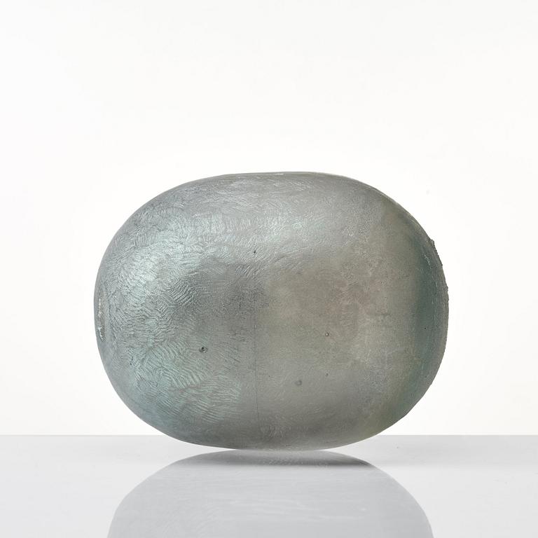 Bertil Vallien, a unique sand cast glass sculpture, "Resting head", Kosta Boda, Sweden.