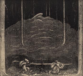 John Bauer, mezzotype, published by, Åhlén & Åkerlunds, Stockholm 1918, bibliophile edition, 166/200.