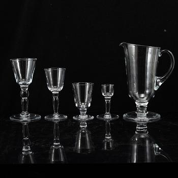 MATS THESELIUS, a 20 pieces glass service, "Körsbärstjuven", designed ca 2000 for Reijmyre, Sweden, never in production.