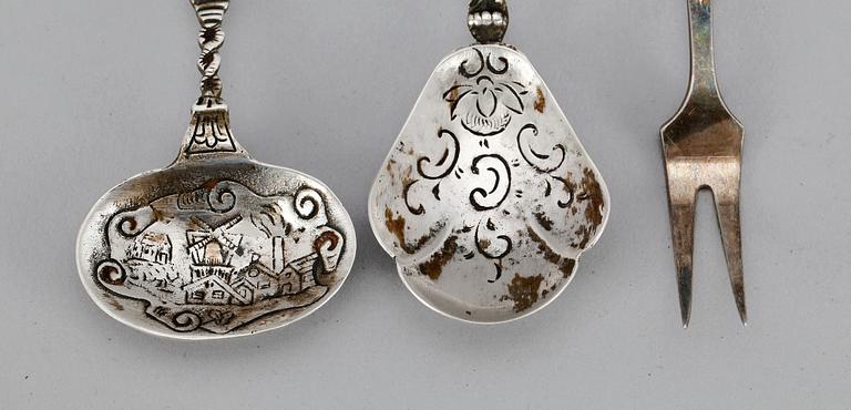 PARTI SILVER, 7 delar, bl a Björn Wiinblad, Danmark 1900-tal. Ca 223 gr.