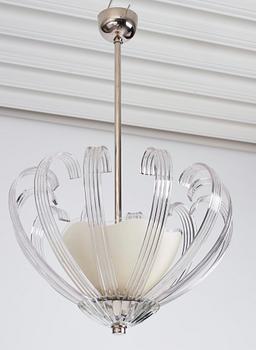 Sven Palmqvist, a ceiling lamp, Orrefors, Sweden, 1940s.