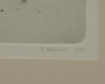 GUNNAR NORRMAN, torrnål, numrerad 11/15 samt signerad samt daterad 1959.