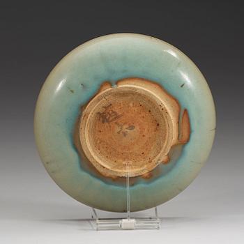 A Jun glazed dish, Yuan dynasty (1271-1368).