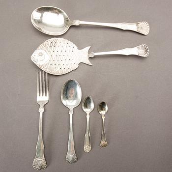 A Norwegian 20th century silver set of 48 pcs of cutlery mark of Oscar lassen total weight ca 1500 gr.