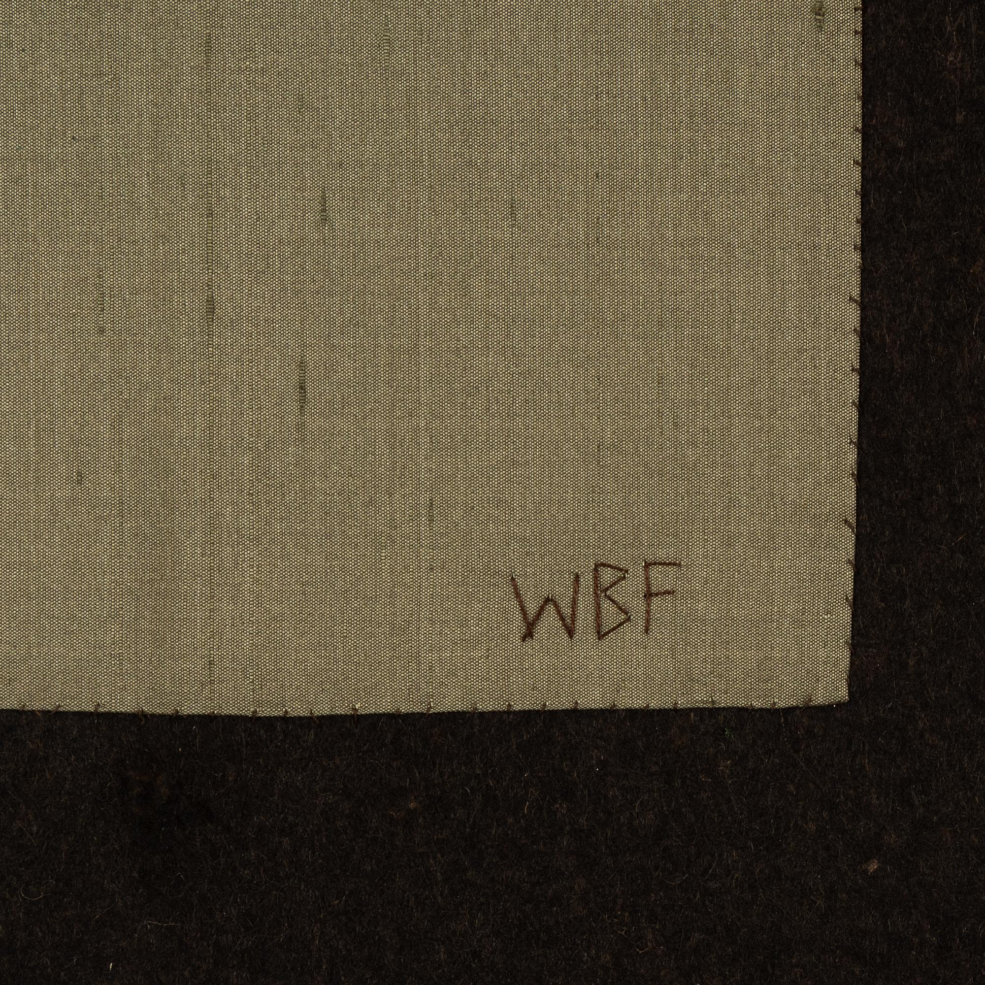 Wibeke Beck-Friis, collage in textile, signed WBF.