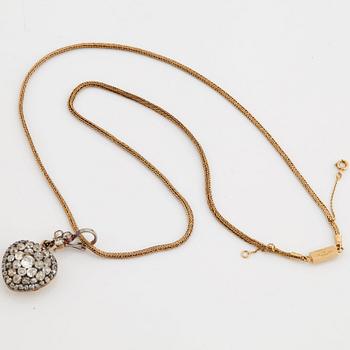 A old cut diamond pendant. Late 19th century.