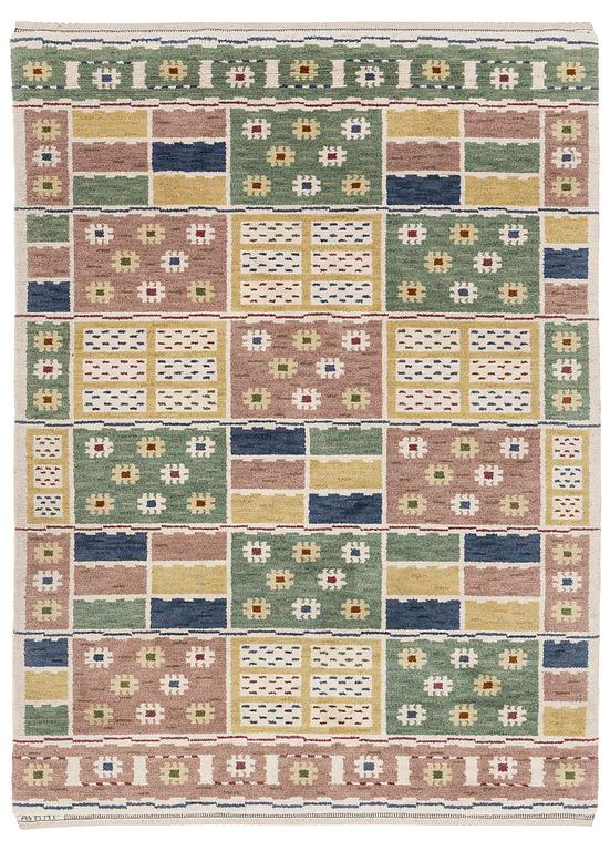 Märta Måås-Fjetterström, a 'Ängarna' carpet, knotted pile, c 248 x 182 cm, signed AB MMF.