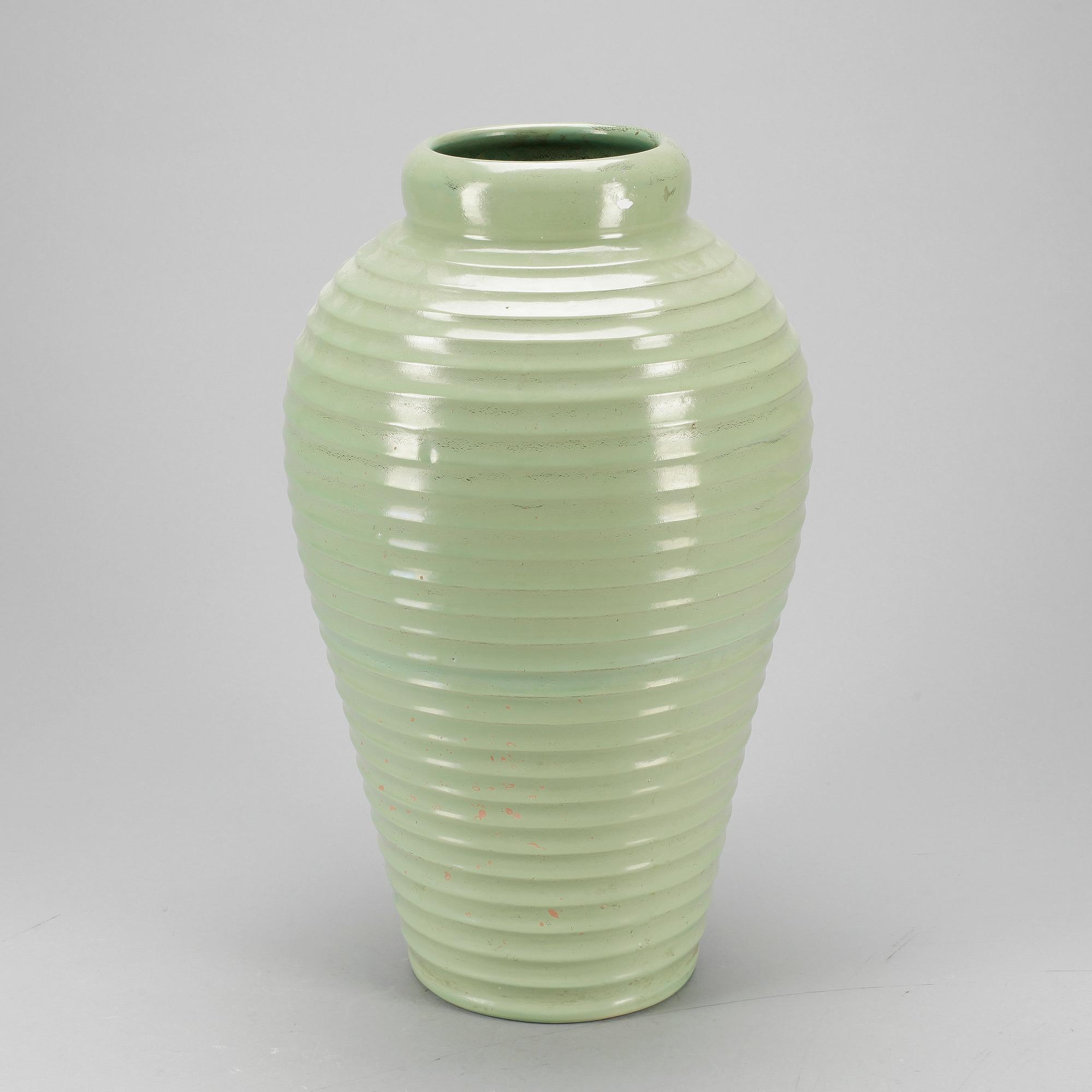 GOLVVAS, keramik, Jerk Werkmäster, Nittsjö Stenkärlsfabrik, omkr 1900-talets mitt.