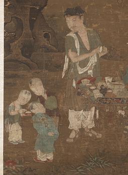A finely painted hanging scroll by an anonymous artist, presumably Ming Dynasty, 16th/17th century.