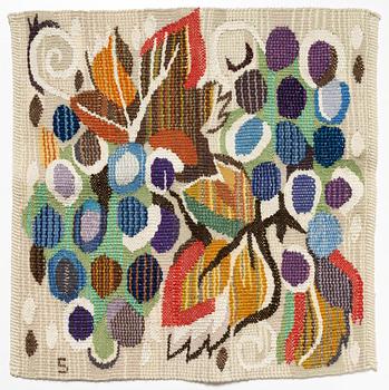 Barbro Sprinchorn, a tapestry, 'Vindruvor', tapestry variant, signed S, AB MMF, c. 36 x 36 cm.
