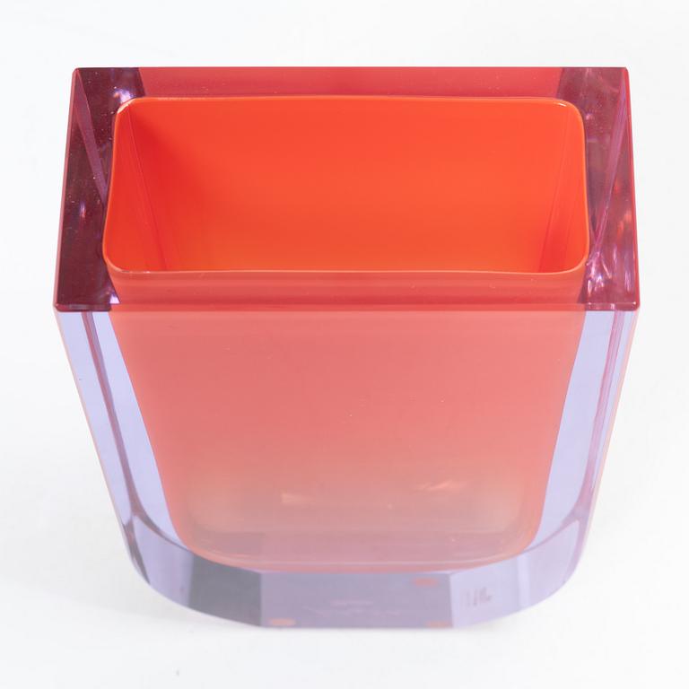 Jiří Šuhájek, vase, glass, Moser, late 20th century.