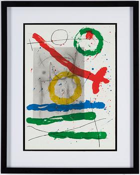 JOAN MIRÓ, färglitografi, ur Derrière le Miroir nr 151-152, 1965.