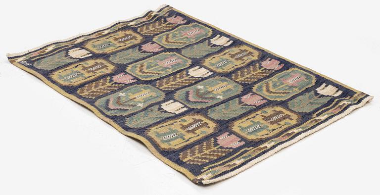 Märta Måås-Fjetterström, a flat weave textile, 'Medaljongerna', c. 83 x 61 cm, signed AB MMF.