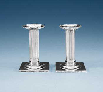 A pair of Swedish silver travel-candlesticks, makers mark of Nils Tornberg, Linköping 1796.