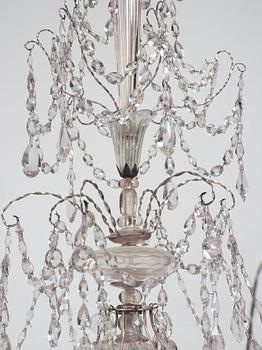 A Louis XVI-style six-light candelier, Austria/Bohemia, late 18th century.