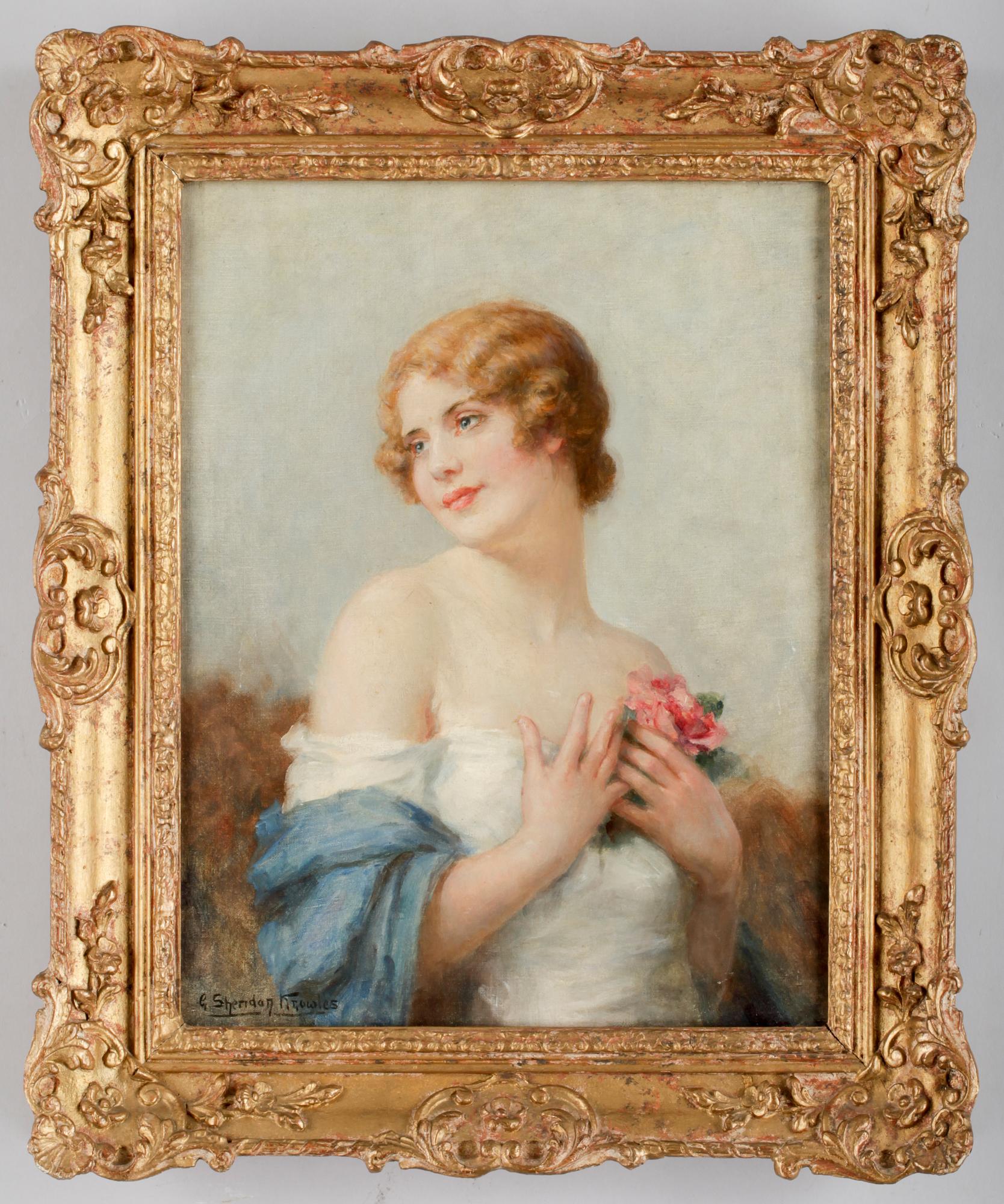 GEORGE SHERIDAN KNOWLES, olja på duk. Sign.