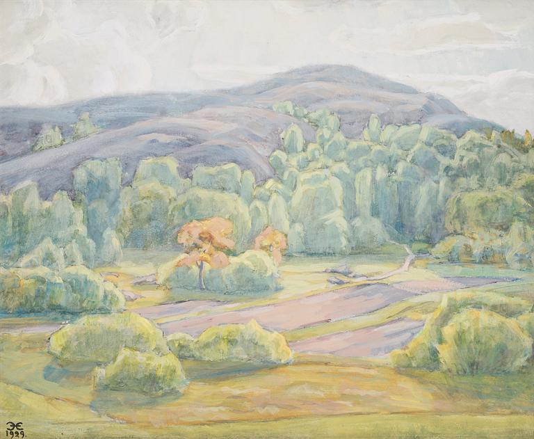 PRINS EUGEN, olja och gouache på pannå, monogramsignerad och daterad 1929. A tergo signerad Eugen och daterad 1929.