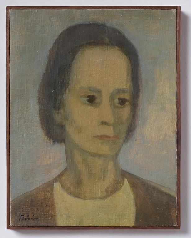 Vera Frisén, oil on relined canvas, signed.