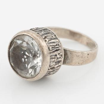 Ring, silver with rock crystal.