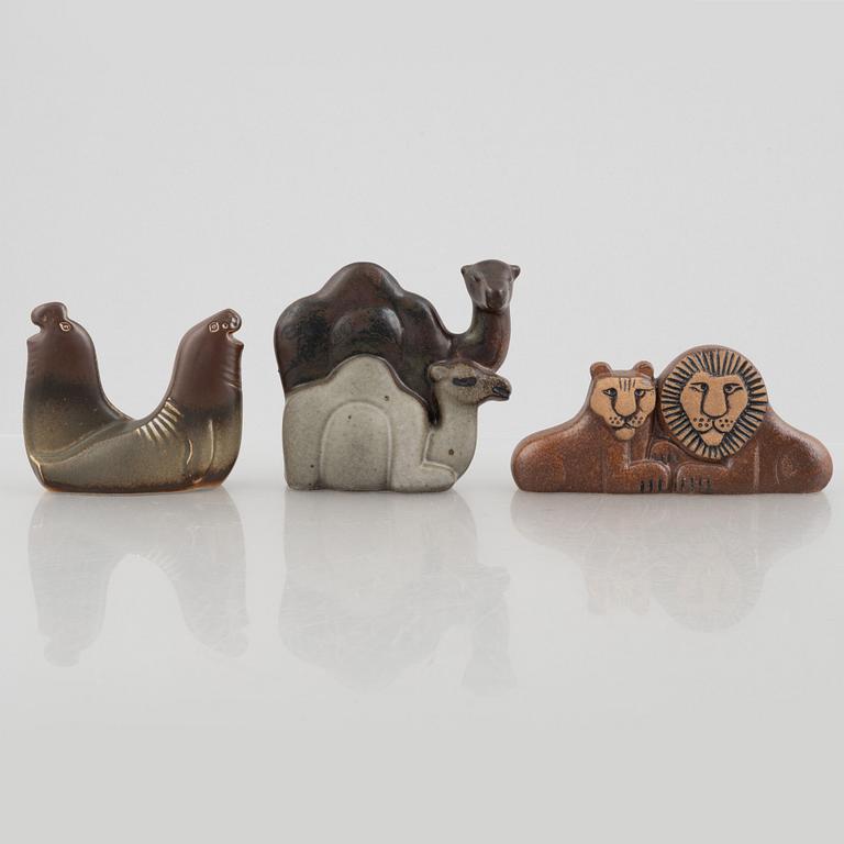 Lisa Larson, a set of six stoneware figurines from the series 'Noaks ark' Gustavsberg.