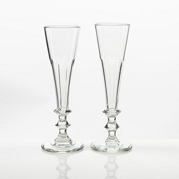 Champagnestrutar, 13 st, glas, omkring år 1900.