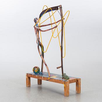ITALO SCANGA, sculpture, "Figure with yellow rod", 1987.