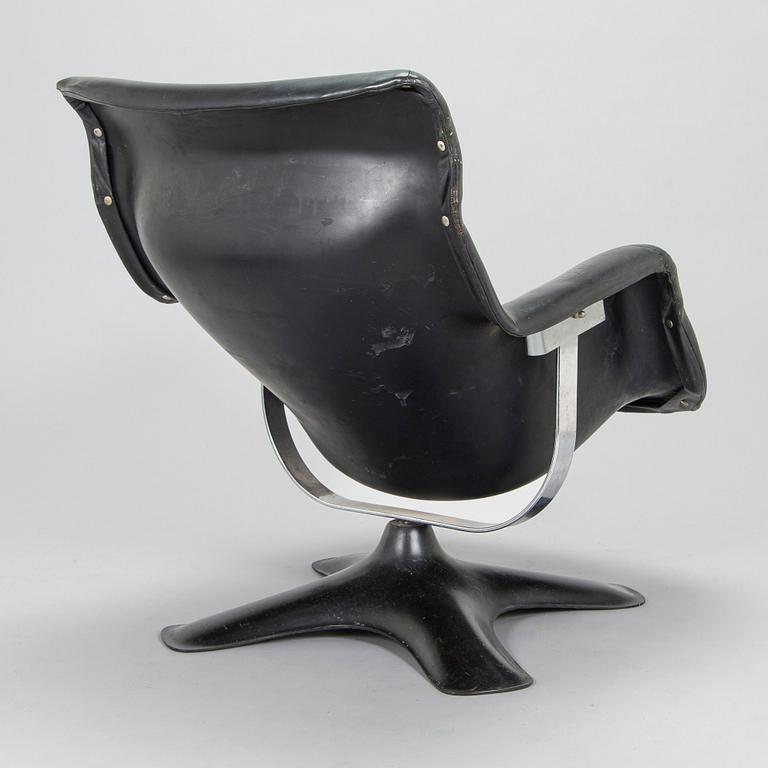 Yrjö Kukkapuro, a late 1960s  'Carousel' armchair and stool for Haimi Finland.