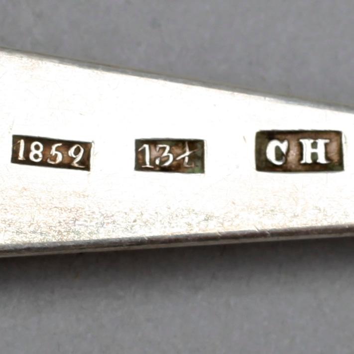 PARTI SILVER, 20 delar, 1800/1900-tal, bla Adolf Danielsson, Malmö, 1901. Total vikt ca 230g.