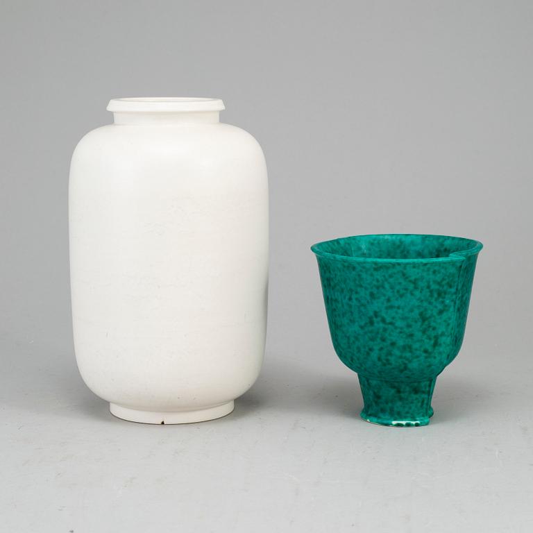 WILHELM KÅGE, two stoneware vases from Gustavsberg.