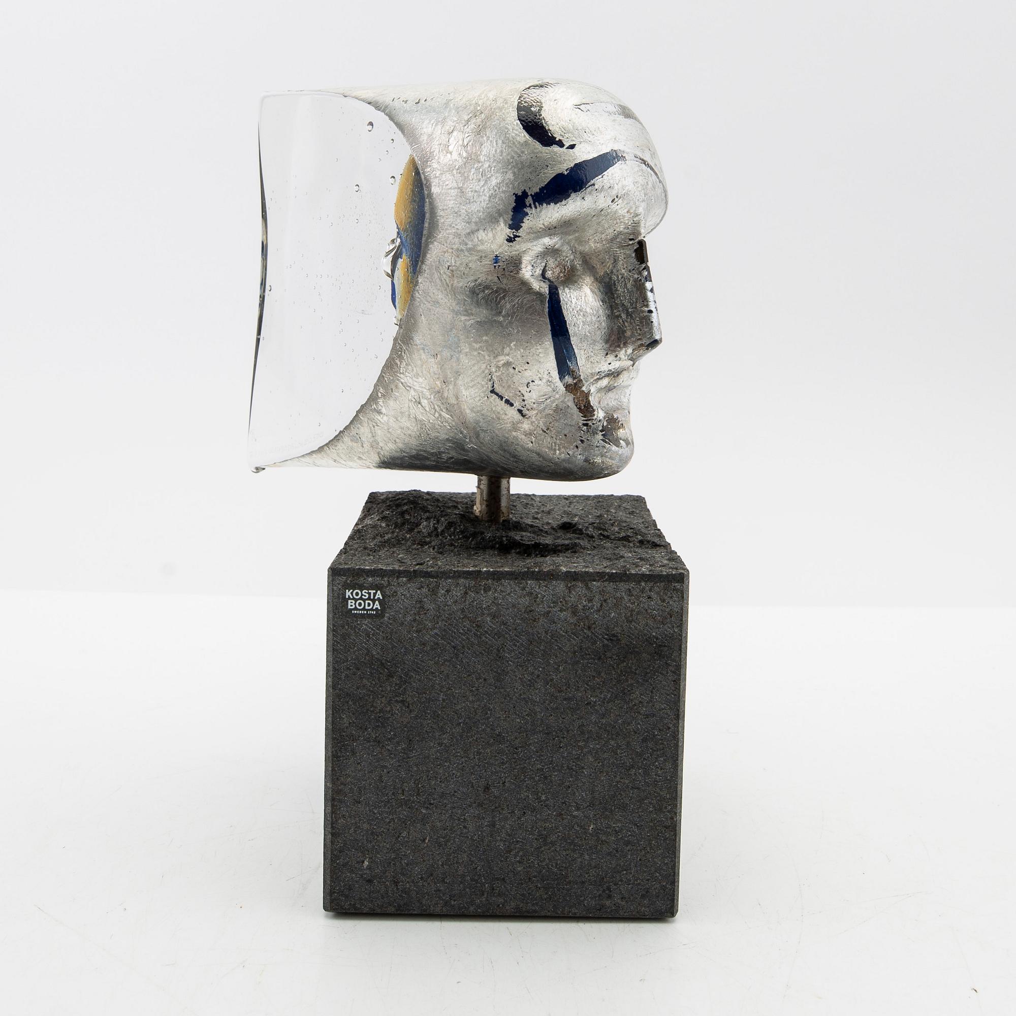 Bertil Vallien, sculpture, glass, "Janus" Limited Edition, Kosta Boda.