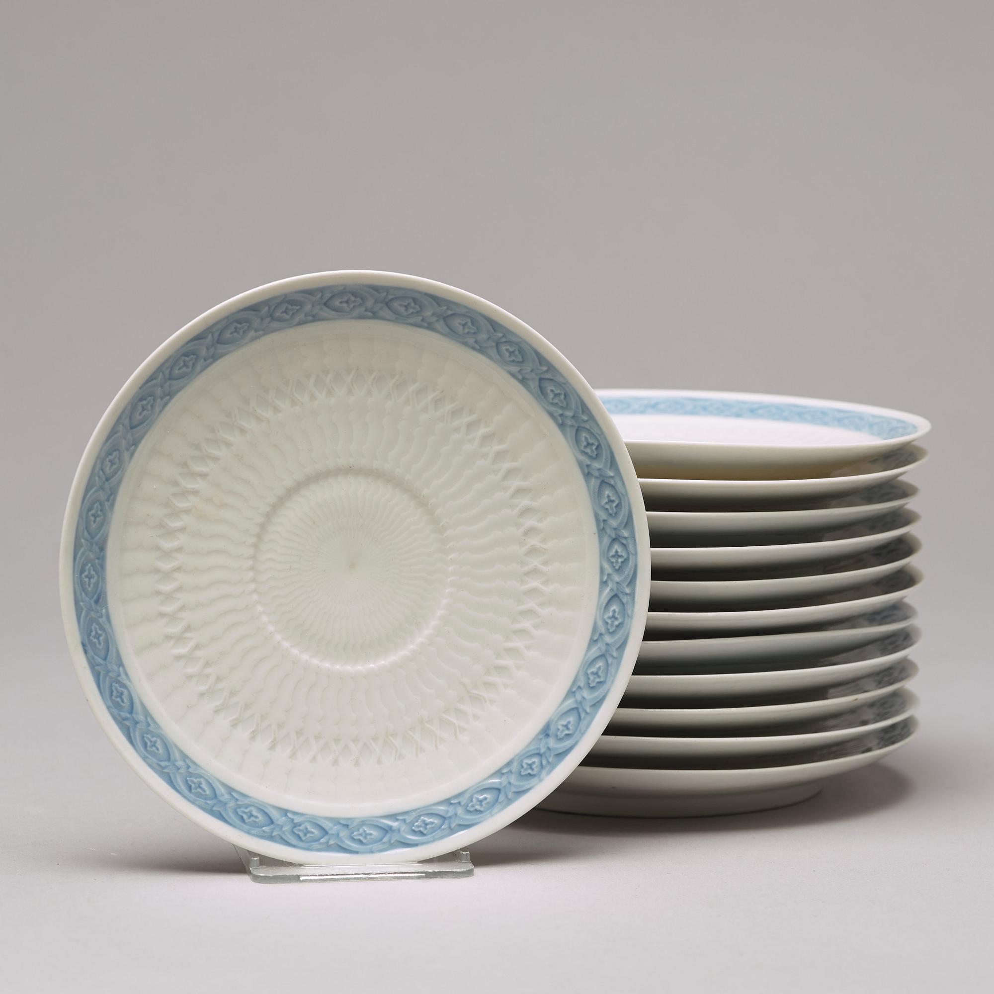 TESERVIS, 26 delar, porslin. "Blå Vifte", Danmark, 1900-tal.