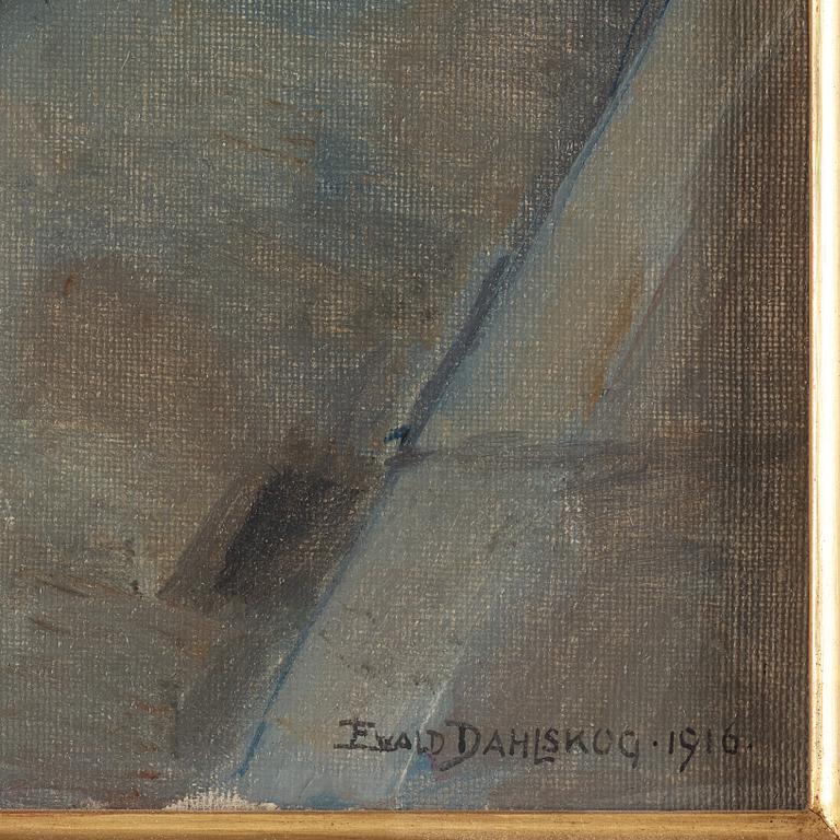 EWALD DAHLSKOG, oil on canvas, signed Ewald Dahlskog and dated 1916. "Gråväder, Munkbron (5)".