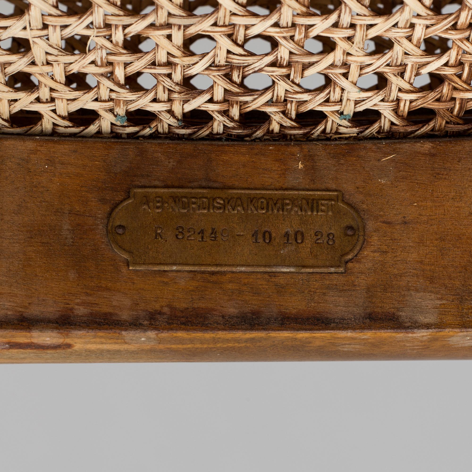 CARL MALMSTEN, stolar, 4 st, "Brevik", Nordiska Kompaniet.