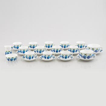 Stig Lindberg, 16 pieces of a "Prunus" bonechina service, Gustavsberg, Sweden.