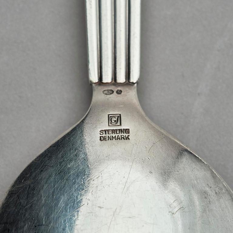 Georg Jensen, bestickservis, sterling silver, modell "Bernadotte", 112+1 delar, design Sigvard Bernadotte, Köpenhamn 1933-1944.