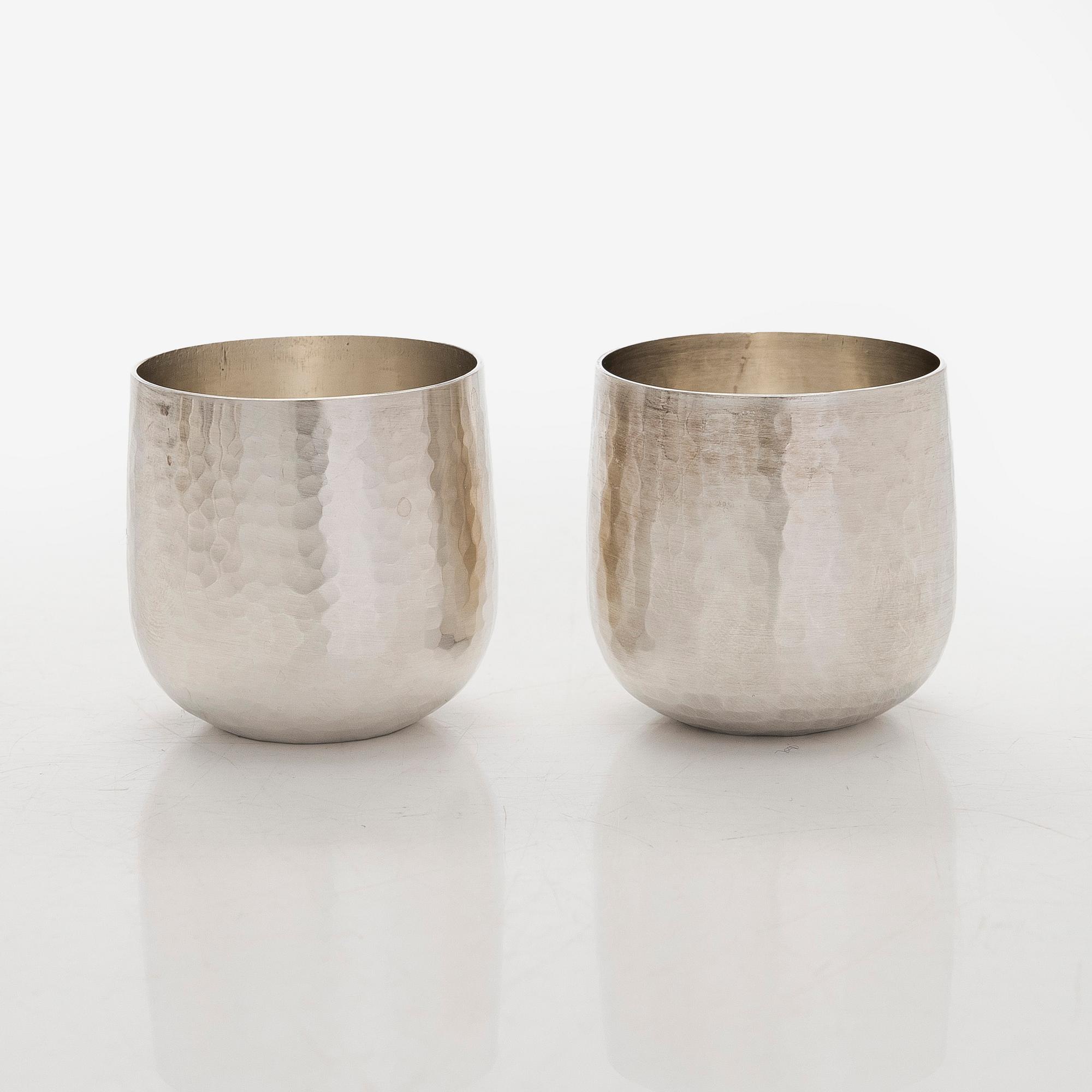 Tapio Wirkkala, A set of eight 'TW 469' silver beakers, Kultakeskus, Hämeenlinna 1978 and 1979.