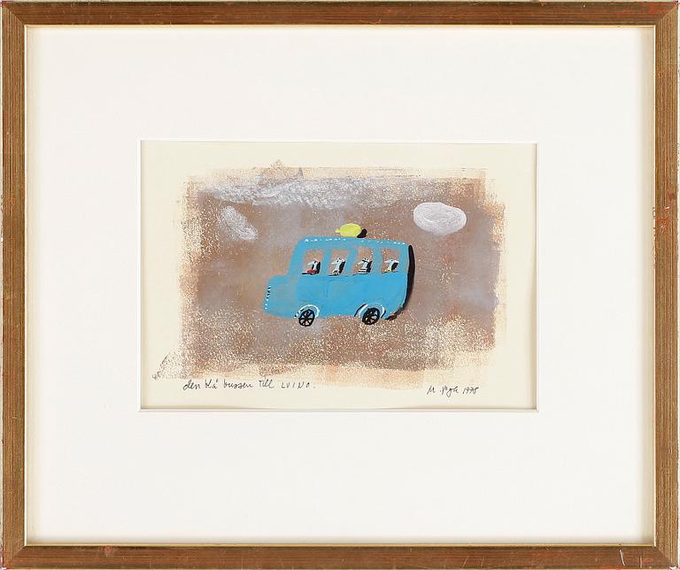 MADELEINE PYK, gouache o blandteknik på papper, sign M Pyk o dat 1978.