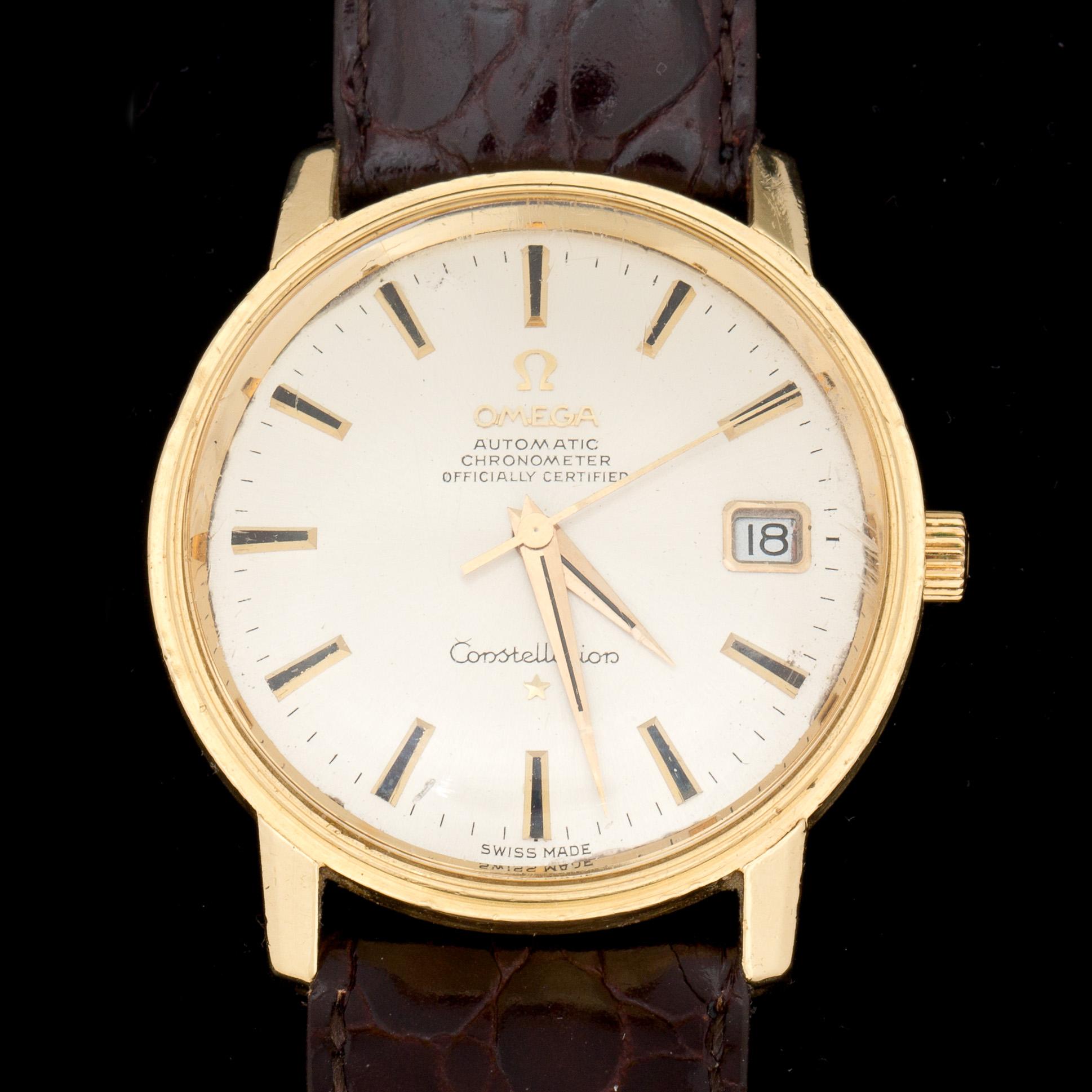 ARMBANDSUR. 18 k.Omega, Automatic, Chronometer, Officially Certified, Constellation.